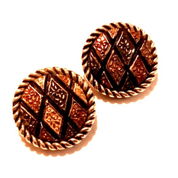 Vintage Sarah Coventry "Mosaic" Clip On Earrings 1972 - Picture 3 of 4